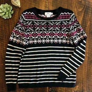 Vineyard Vines | Blue & Cream Striped Fair Isle Sweater